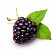 A realistic illustrationof a blackberry on a white background