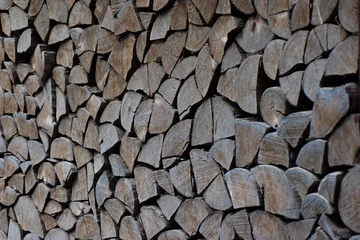 Wandaufkleber stack of firewood © Daniel