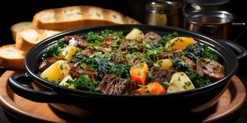 Navarin Elegance: French Lamb Stew Perfection. A Culinary Symphony of Tender Meat and Seasonal Vegetables 