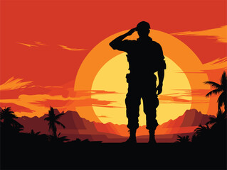 silhouette of a person in the desert