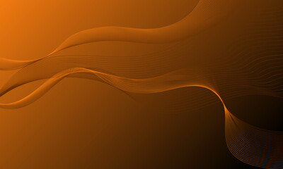 orange business lines wave curves on gradient abstract background