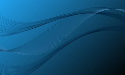 blue business lines wave curves on gradient abstract background