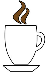 Coffee cup icon with smoke