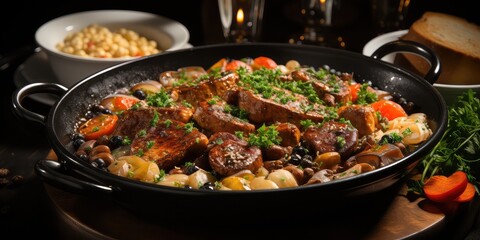 Civet de Lapin Elegance: French Rabbit Stew Charm. A Culinary Symphony of Tender Meat and Rich Sauce 
