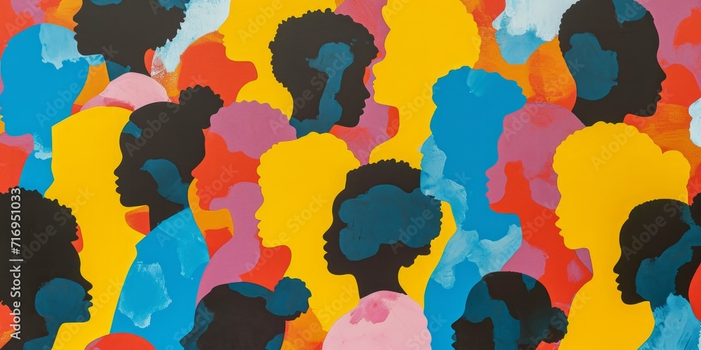 Poster an image of heads of people standing in the background generative ai