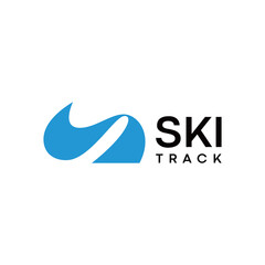 Ski logo with an abstract letter S design concept that forms a ski track graphic