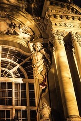 Budapest, Hungary - Vajdahunyad Castle architectural detail night view