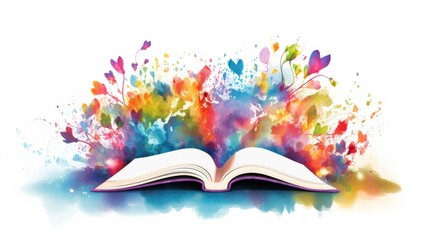 Open book beautiful color. Generate AI image