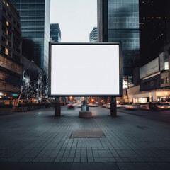 Fototapeta premium Outdoor blank street signboard mockup, billboard