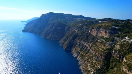 Amalfi Coast - Italy - Panoramic view of the cliffs of the headland