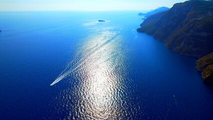 Amalfi Coast - Italy - Panoramic view of the cliffs of the headland