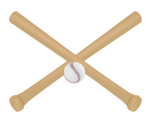 Baseball ball and bats. vector illustration