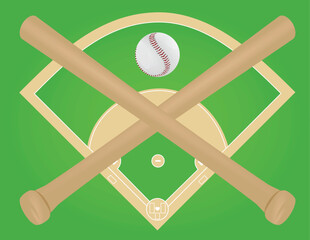 Baseball ball and bats. vector illustration