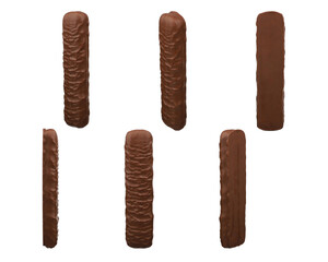 Set of chocolate candies, Set of Different Chocolate Bars, top view, isolated on transparent background, png isolated.