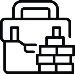 Monetary studies icon outline vector. Cyber academy. Bank institution