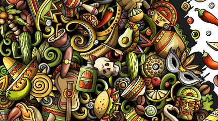 Fototapeta premium Latin America cartoon banner illustration