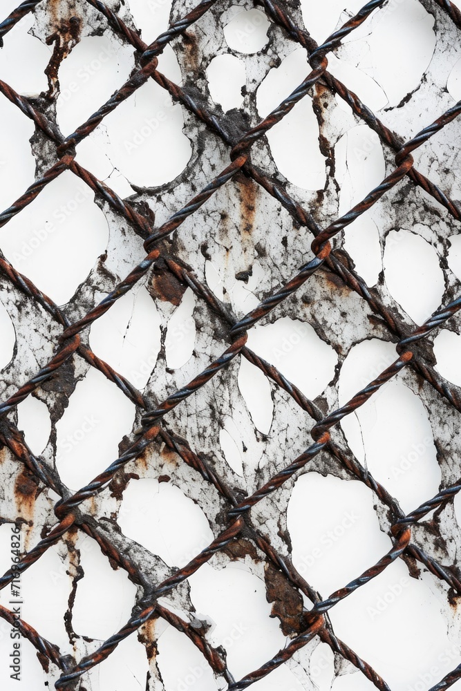Poster a detailed view of a chain link fence. perfect for illustrating security, boundaries, or enclosures