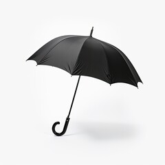 Umbrella of black color isolated on white background, Umbrella for Template, Branding & Advertisement