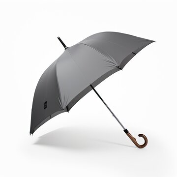 Umbrella of grey color isolated on white background, Umbrella for Template, Branding & Advertisement