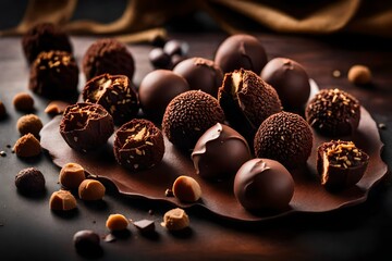 chocolate balls with nuts