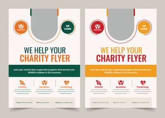 Charity and Donation Flyer, Helping Your Charity flyer - obrazy, fototapety, plakaty
