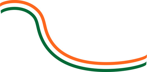 Indian Flag Independence Day Wavy Line Ribbon