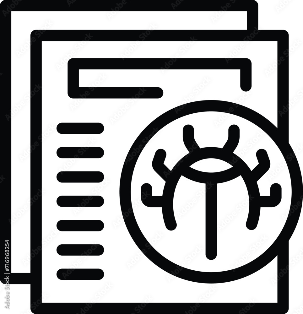 Aufkleber bug document icon outline vector. system destroy. accident cloud access