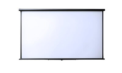 empty meeting projector screen isolated on transparent or white background. For presentation board, blank whiteboard template mockup for conference. PNG.