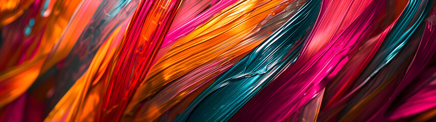 Close Up of Vibrant Feather With Multiple Colors