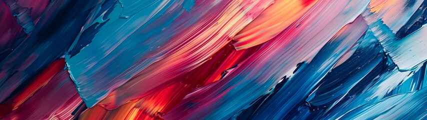 Close Up of Colorful Abstract Painting, Vibrant, Brush Strokes, Multicolored Artwork
