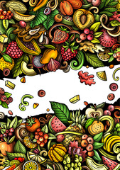 Fruits cartoon doodles banner design