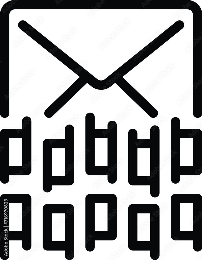 Poster mail broken access icon outline vector. signal entry passcode. computer erase