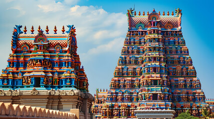 Temple of Sri Ranganathaswamy in Trichy. - obrazy, fototapety, plakaty