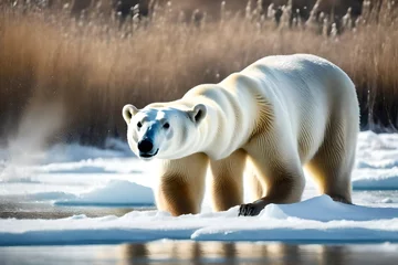 Foto auf Acrylglas polar bear on ice © azka