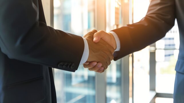 business people shaking hands,The concepts of teamwork, trust and agreement, businessman handshake - business meetings and partnership concepts are replicated in space