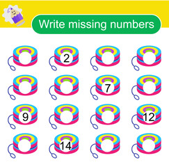 Math activity for children. Activity page for preschoolers. Yo-yo toy.