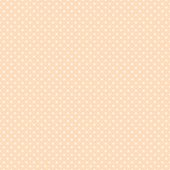 Coral and white polka dot pattern, seamless texture background. Minimal fashionable design. Polka dots trendy background, tile. For fabric pattern, card, decor, wrapping paper