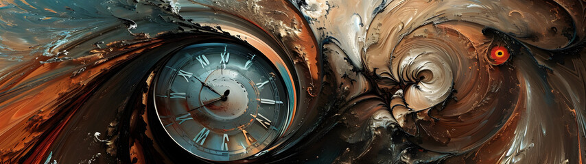 Painting of a Spiral Clock, A Timepiece Masterpiece in Art