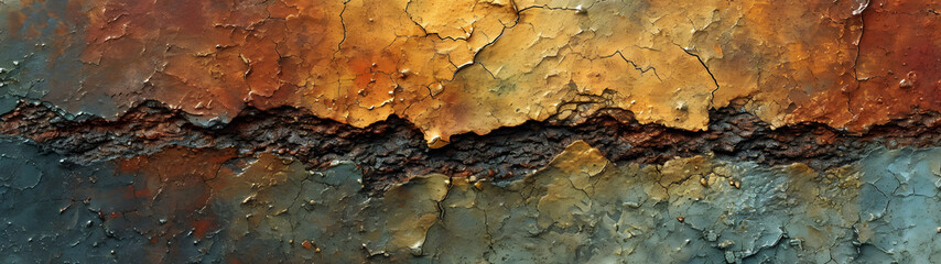 Close Up of Rusted Metal Surface, Weathered Texture and Decay