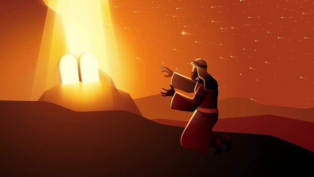 Biblical motion graphic series, Moses received the Ten Commandments