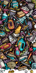Fototapeta premium Cleaning cartoon banner illustration