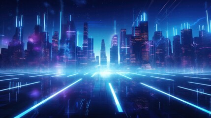 Futuristic Cyberpunk Style Particles Background