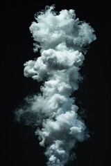A cloud of smoke rising into the air. Can be used to depict various concepts or situations
