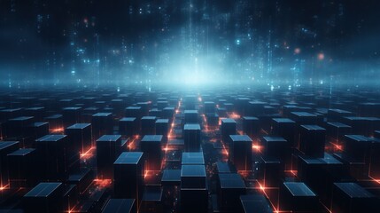Fototapeta premium Futuristic Cyberpunk Style Particles Background