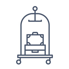 luggage cart with suitcases - vector illustration