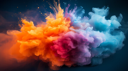 Dust explosion Holi background, indian traditional festival