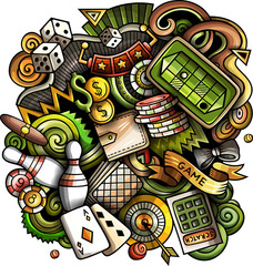 Casino detailed cartoon illustration