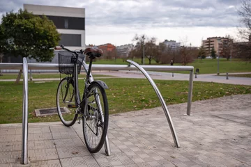Bicycle parked in office area 