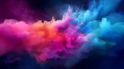 Fototapeta premium Dust explosion Holi background, indian traditional festival