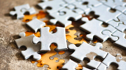 Problem Solving Concept: Incomplete Jigsaw Puzzle with a Missing Piece
